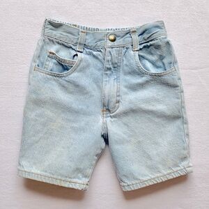 Vintage Sostanza Girls Light Blue Jean Denim Shorts 100% Cotton Made in USA 6